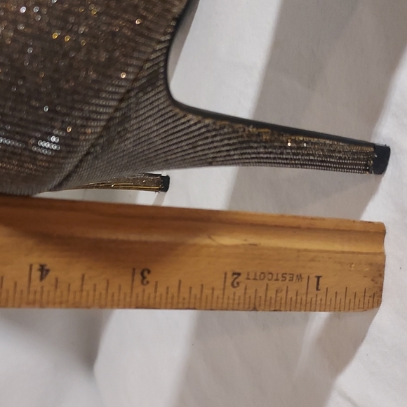 Gold silver shimmering metallic 4"  high heels platform shoes 👠 new! - Picture 13 of 16